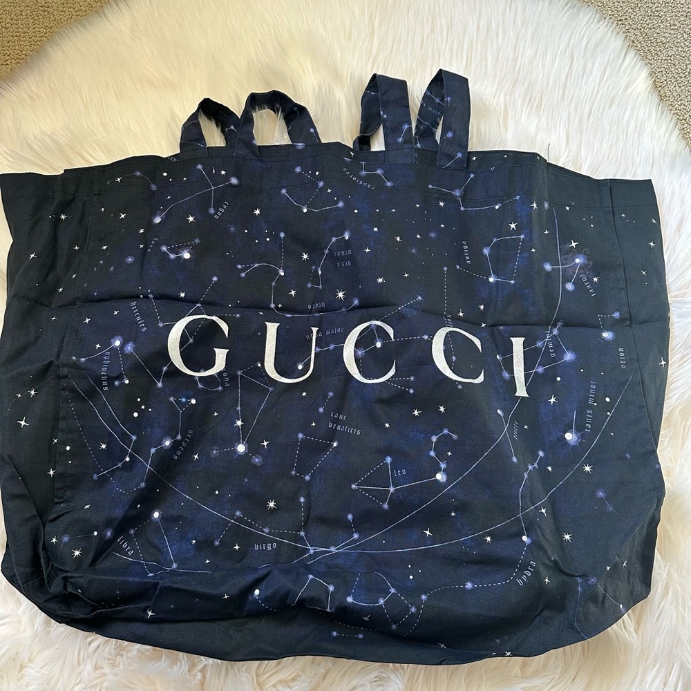Gucci Starry Night Tote Bag in Black and White